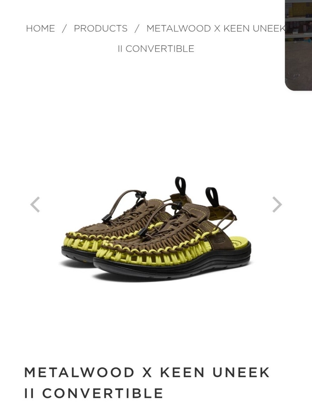 KEEN Paired With Streetware Brand Metallwood Brown and Lime Green Hybrid Sandals - Picture 7 of 10
